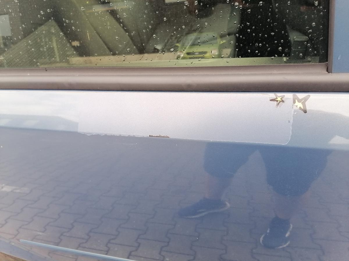 Opel Meriva A original T&uuml;r hinten rechts Blaumetallic Z21T Eisenherz Bj.2008